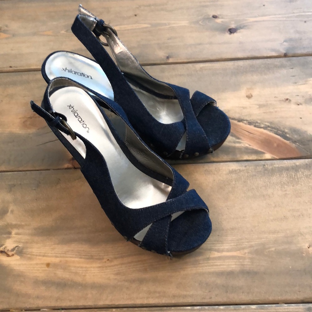 Denim heels